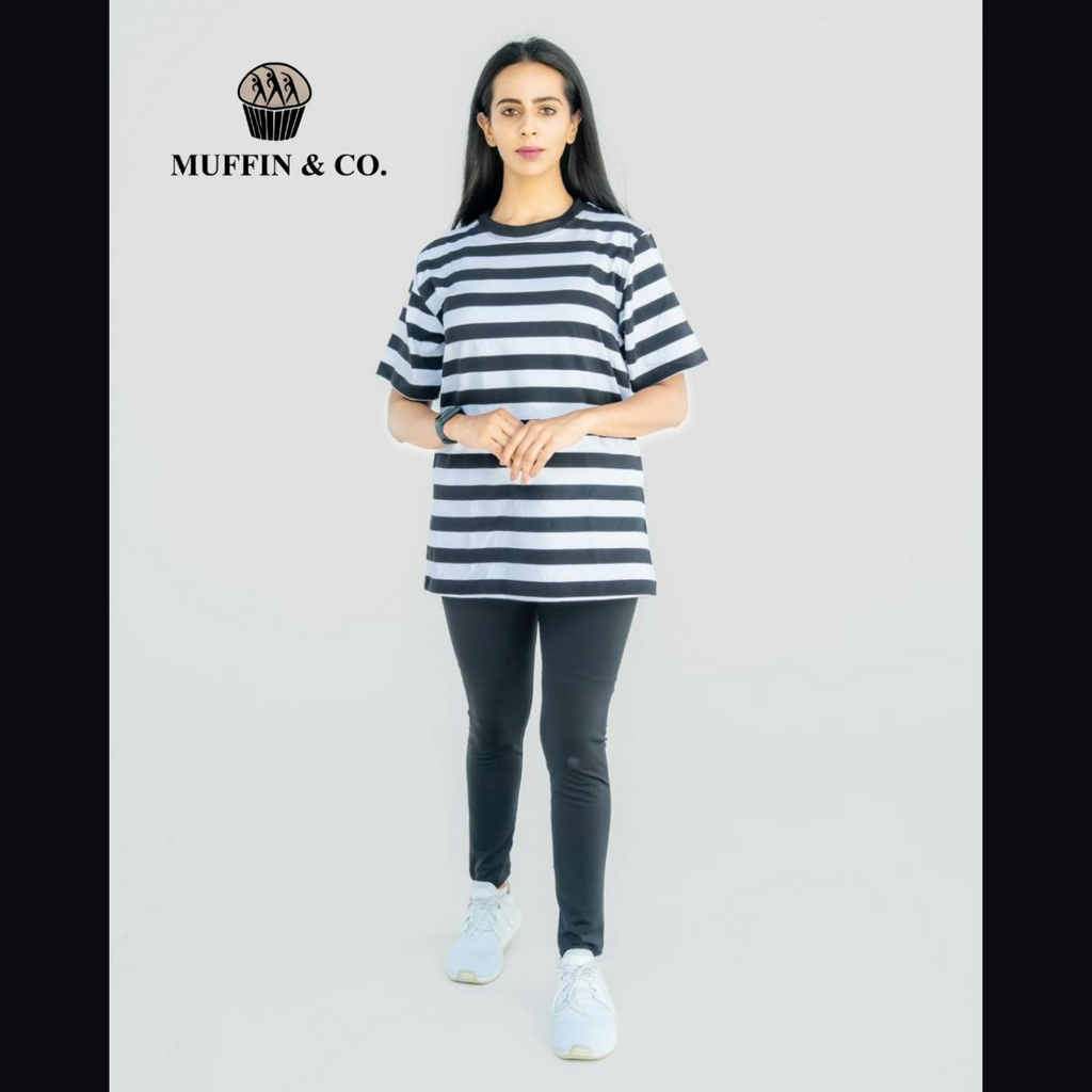 Bold Lines T-shirt in black & white stripes