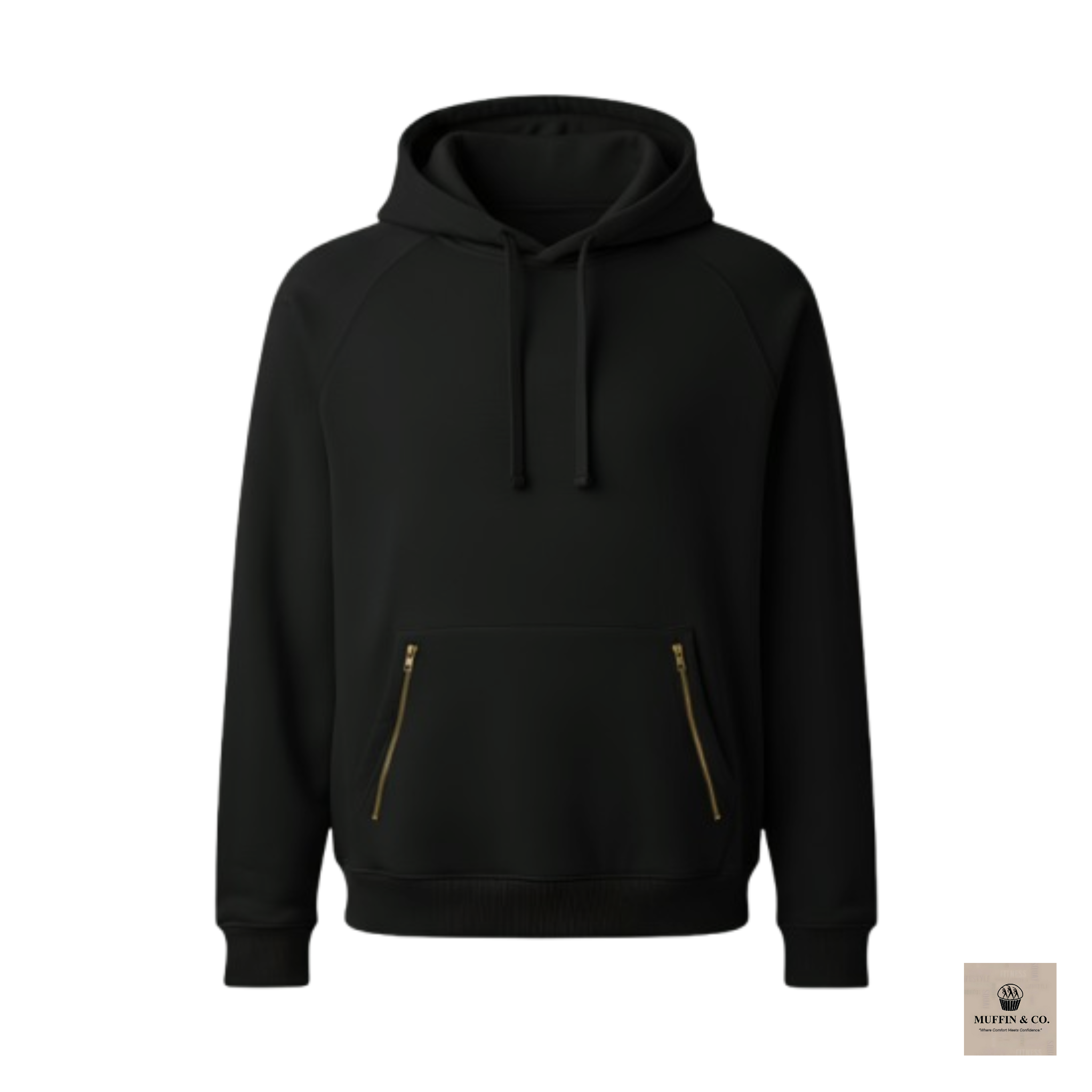 Classic Black Hoodie – Comfort, Confidence & Style | Muffin & Co.