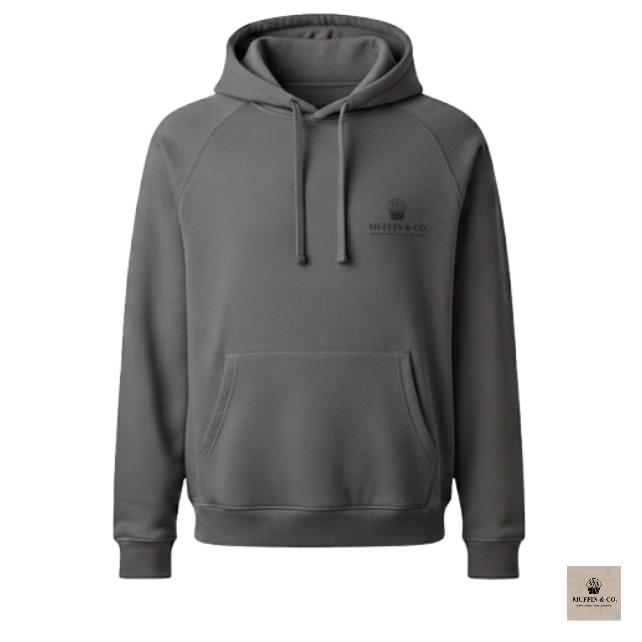 Muffin & Co Premium Fleece Hoodie – Ultra Soft Comfort | Winter Essential (Dark Grey)