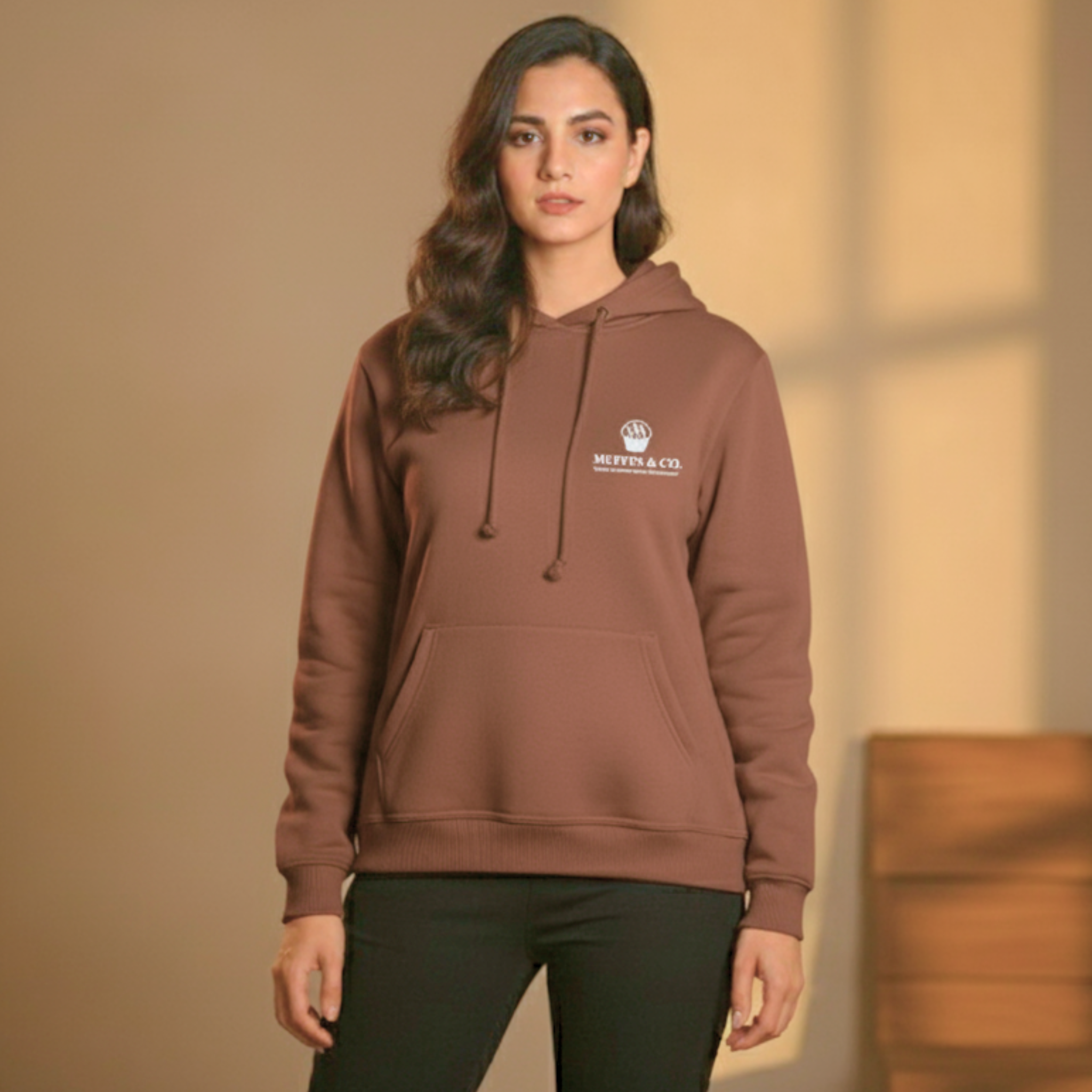Muffin & Co Premium Fleece Hoodie – Ultra Soft Comfort | Winter Essential (Choclate Brown)