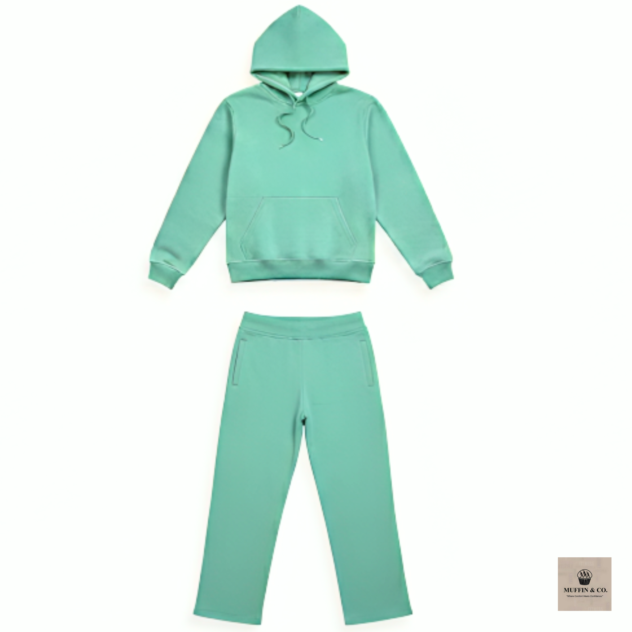 4. Aqua Hoodie & Trouser Set – Fresh Minimal Co-ord | Muffin & Co.