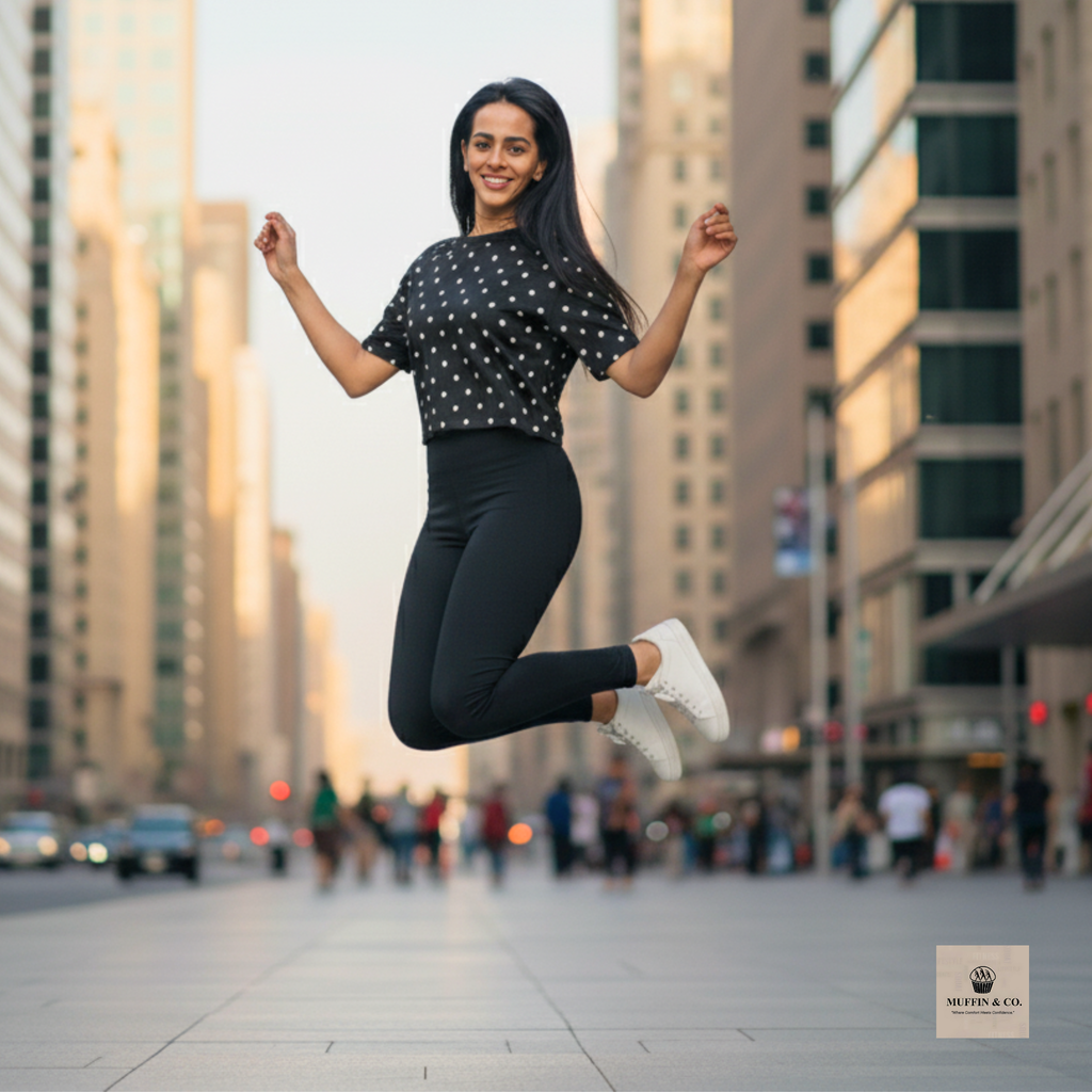 Black Shirt with White Dots | Polka Dot Shirt for Women & Men – Muffin & Co.